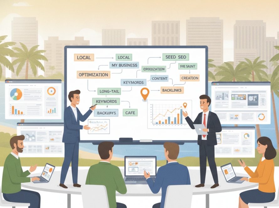 how to get business ranking on google in boca raton